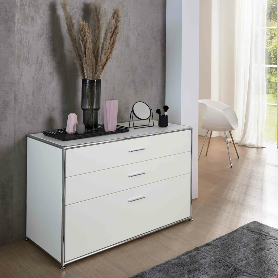 Bosse Solutions Sideboard weiß | 3 Schubladen
