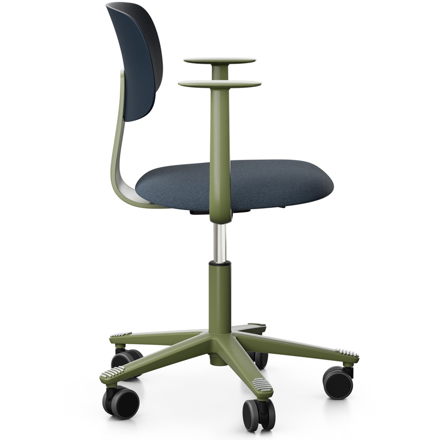 HAG Tion 2140 Bürostuhl Crowberry mit Armlehnen - Sitz Stoff Cura - Rückenschale Kunststoff - Seitenansicht