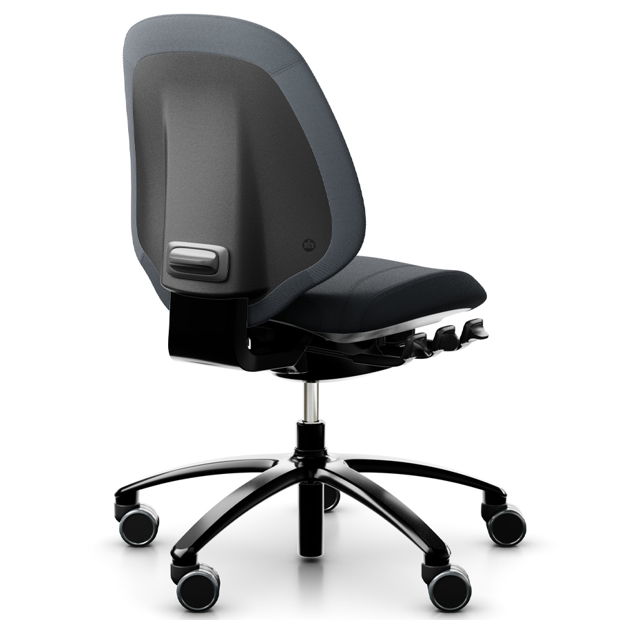 RH Mereo 200 mit halbhoher Rückenlehne - Gestell schwarz - Select grau