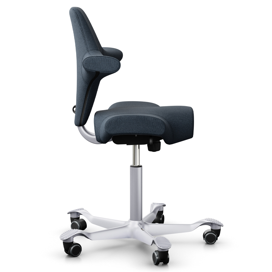 HAG CAPISCO 8106 Stoff Cura dunkelgrau mit Sattelsitz - Gestell silber