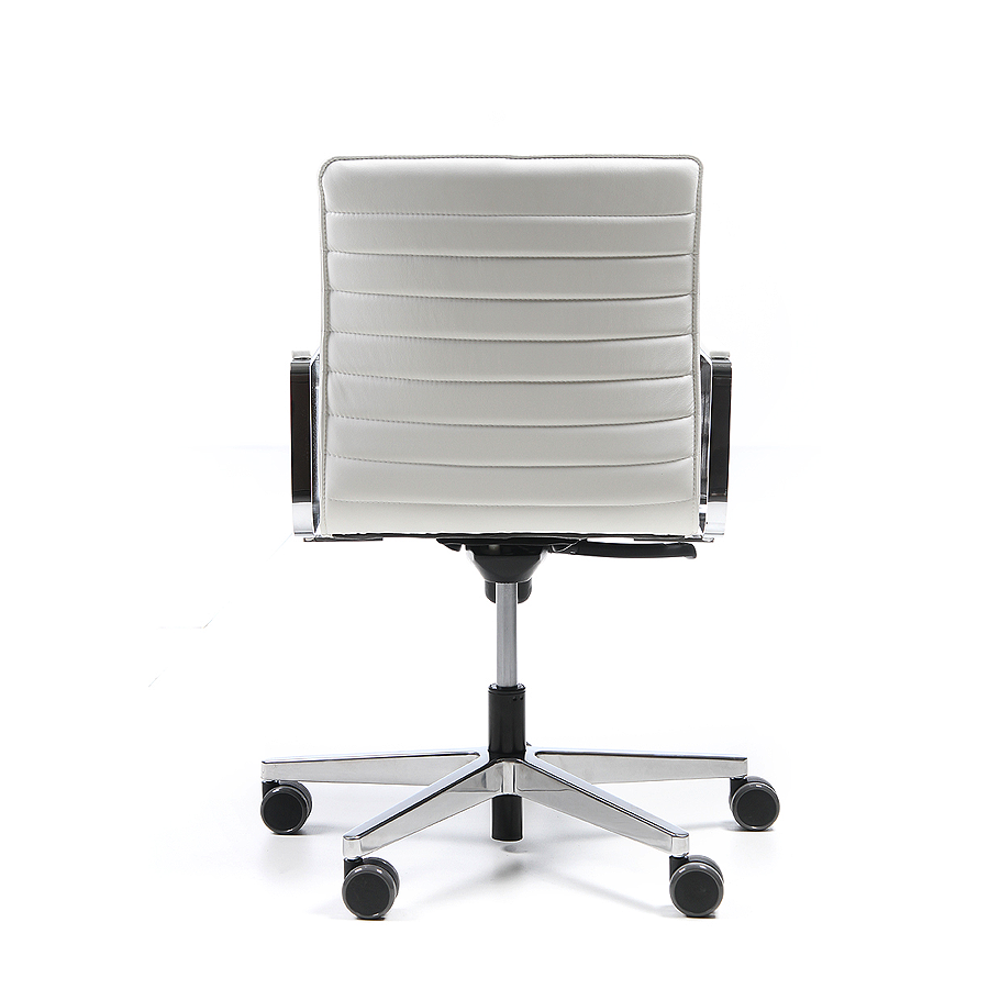 Bejot Orte 3DH Drehstuhl Leder weiß von hinten