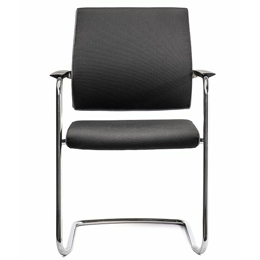 Interstuhl Besucherstuhl Famos F550 Stahlrohr-Freischwinger - Frontansicht