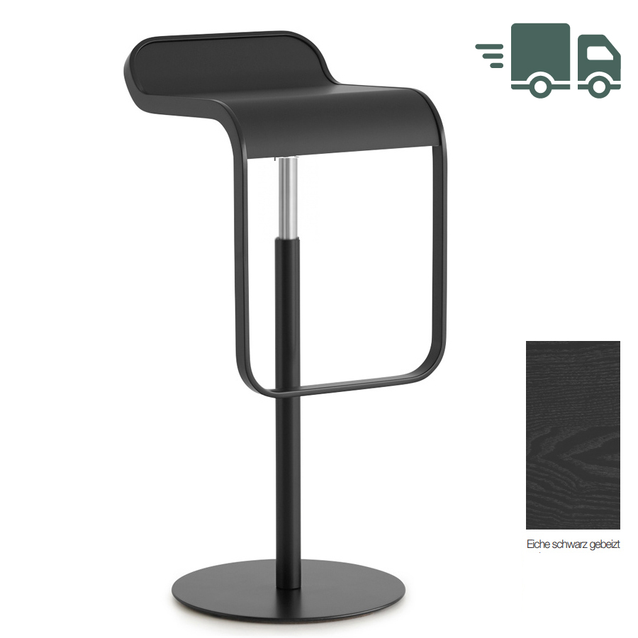 Lapalma LEM Barhocker Sitz Eiche schwarz gebeizt Gestell schwarz - Gasfeder chrom