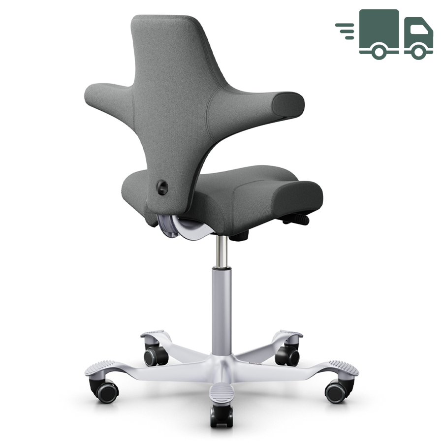 HAG CAPISCO 8106 Stoff Cura dunkelgrau mit Sattelsitz - Gestell silber