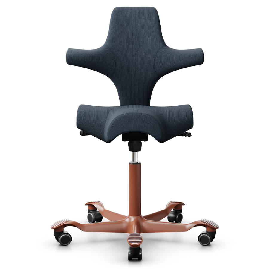 HAG CAPISCO 8106 Stoff Cura dunkelblau mit Sattelsitz - Gestell Blush rose - Front