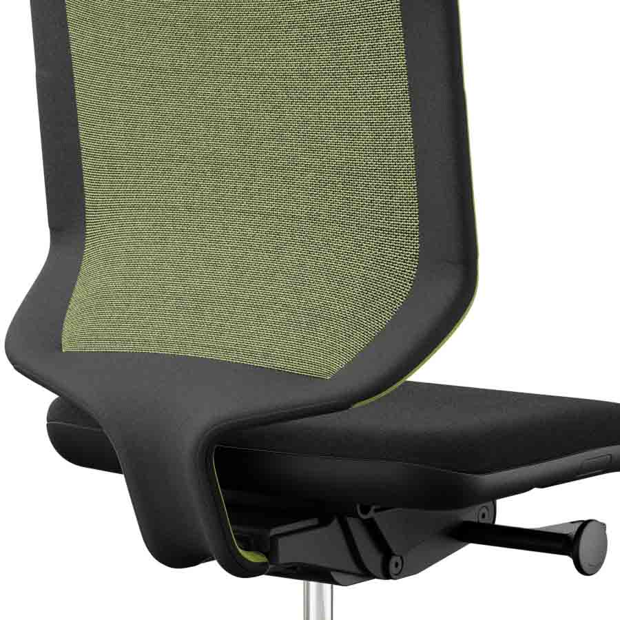 Giroflex 434-3019 gelb mit Kunststoff-Fußkreuz - Nahaufnahme