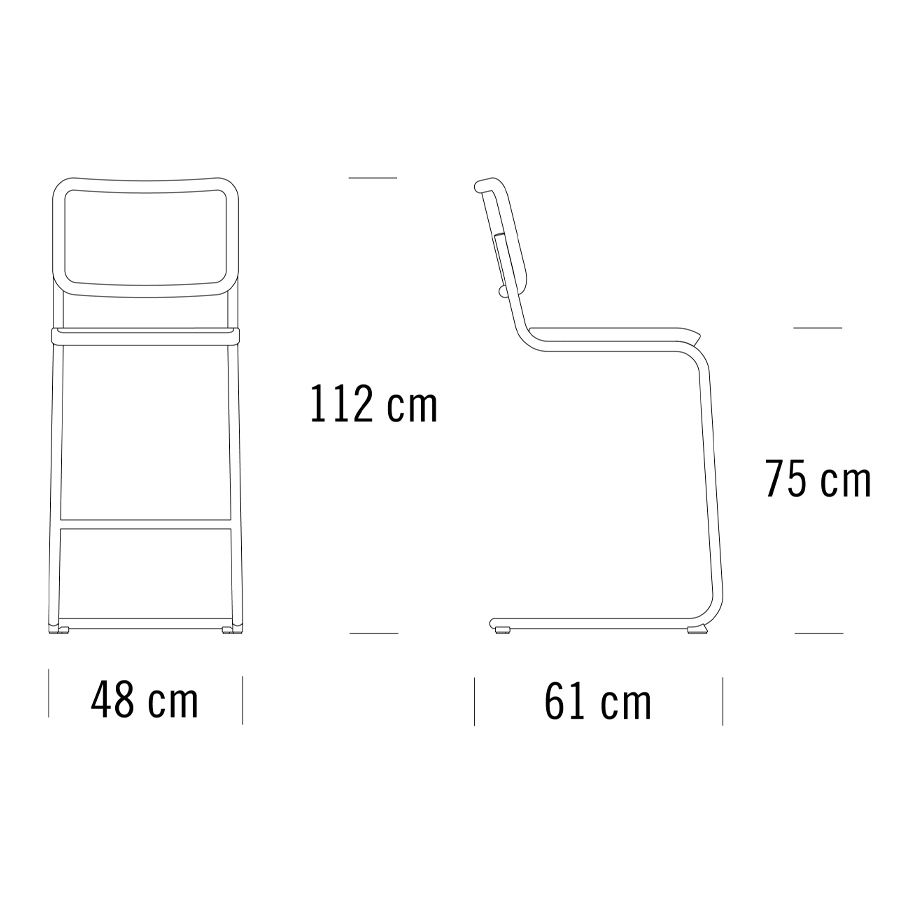 THONET Stahlrohr-Freischwinger S 32 VH - Technische Daten