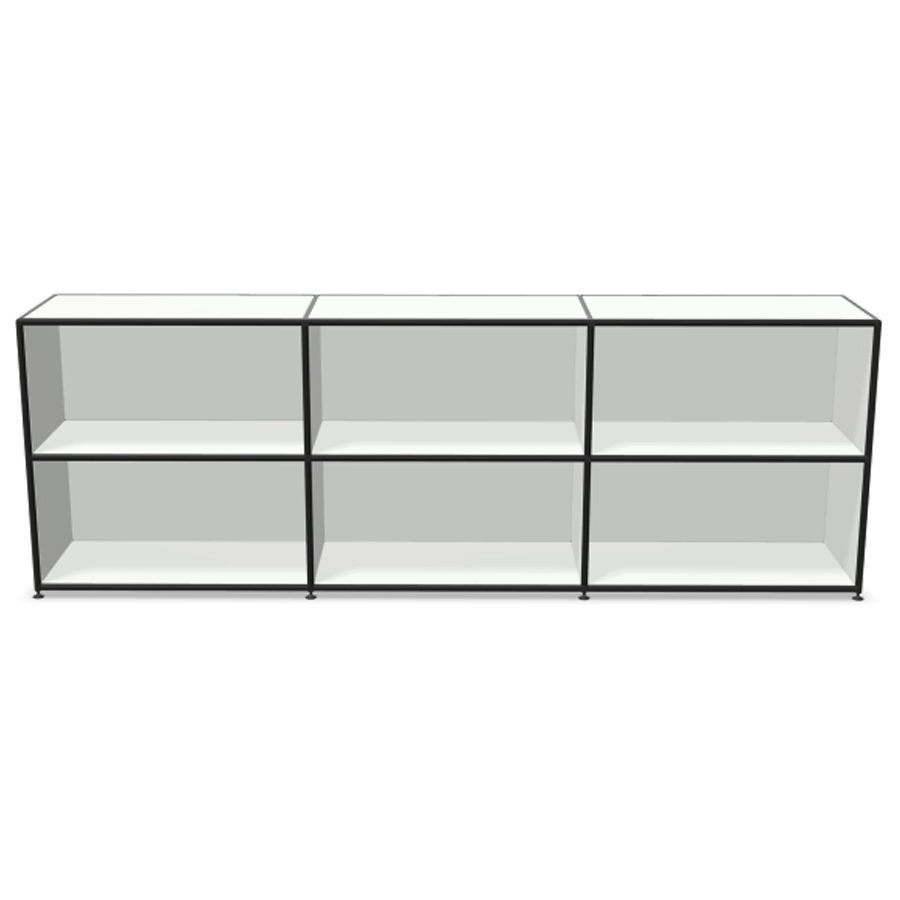 Bosse Regal Black Edition 2 OH Breite 240 cm in Melamin Weiß