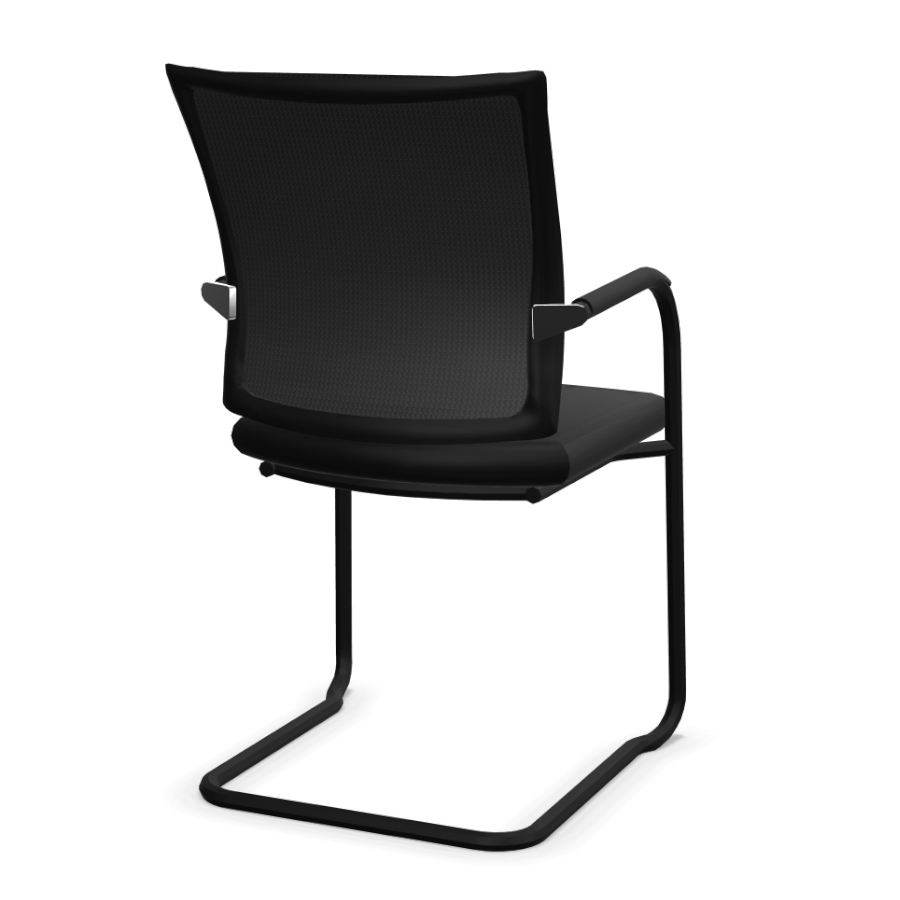 Klöber Orbit Network Gestell schwarz mit Kunststoffauflage schwarz Sicht von hinten