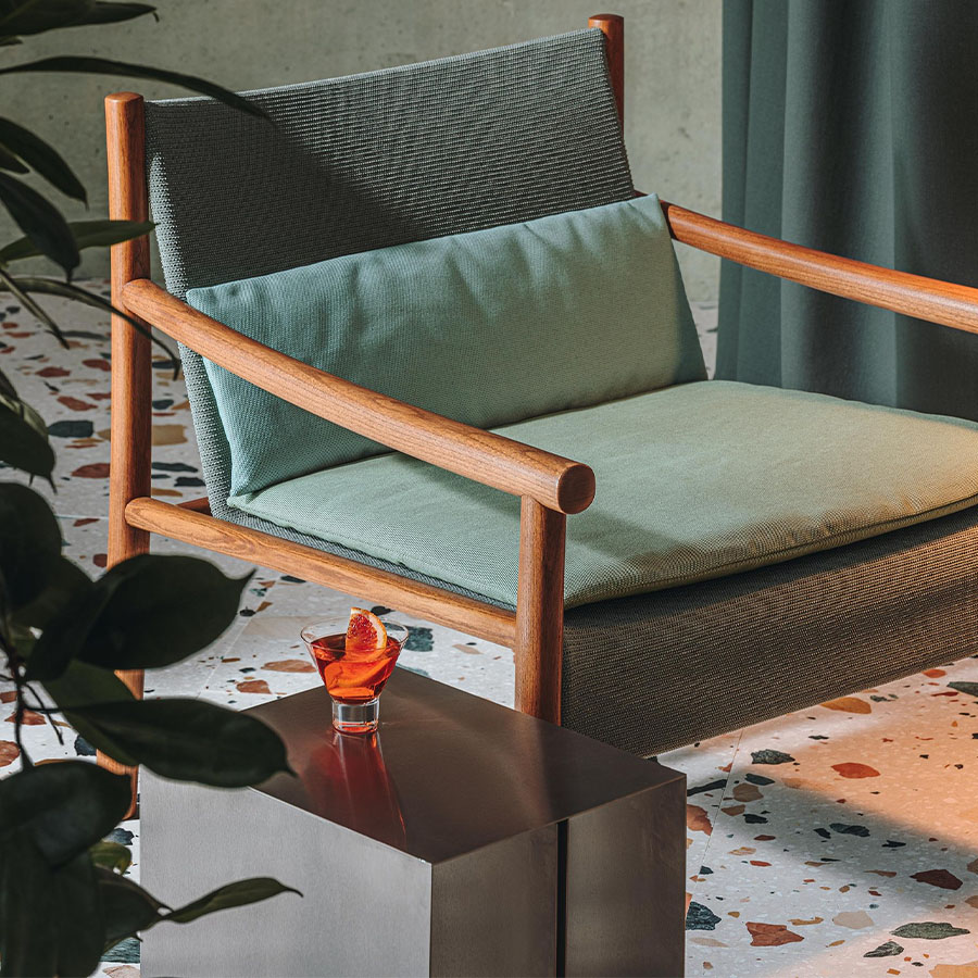 Arper Kata Lounge Sessel mit Sitzfläche Water