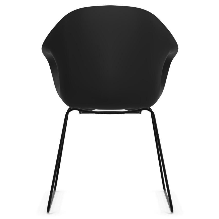 Kristalia Elephant Kufenstuhl Schale schwarz Kufe schwarz - Frontansicht