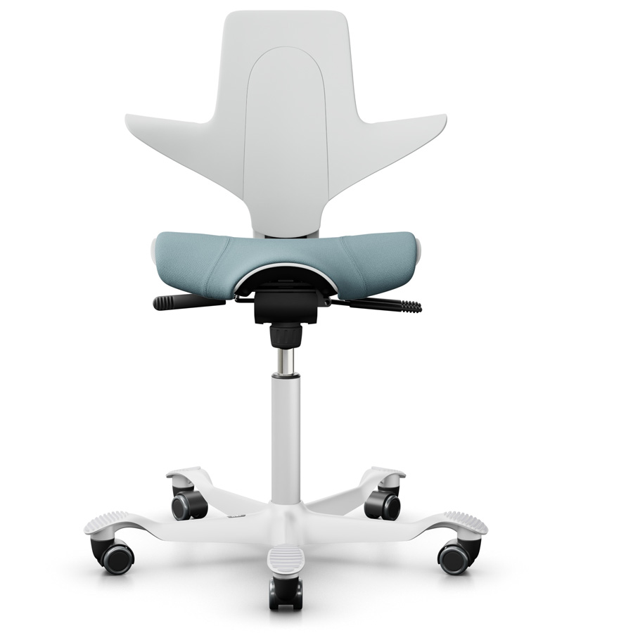 HAG Capisco Puls 8020 weiß mit Polster Select glacier blue 67098