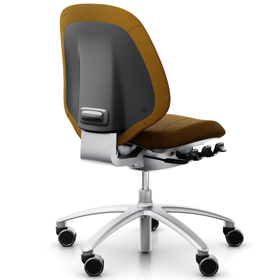 RH Mereo 200 silver mit halbhoher Rückenlehne - Gestell silber - Capture ocker - Rückansicht