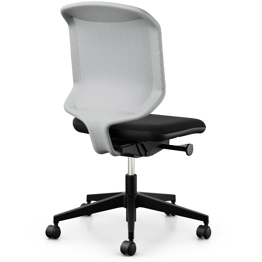 Giroflex 434-3019 steingrau mit Kunststoff-Fußkreuz - Rückansicht