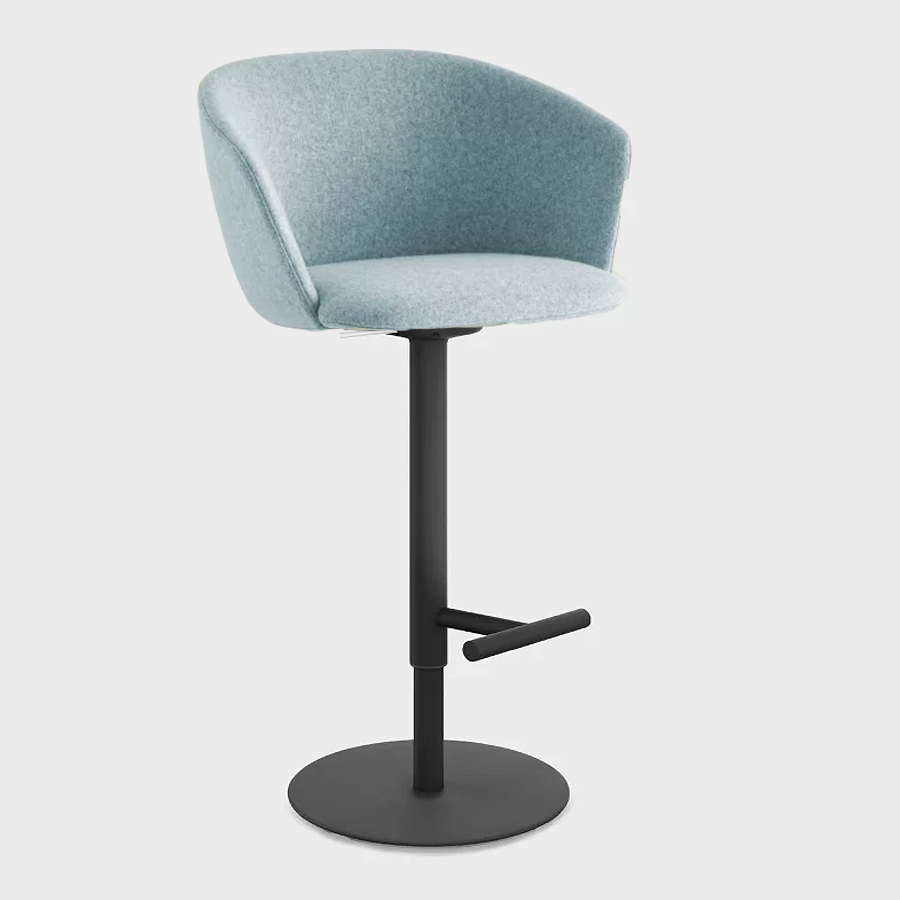 lapalma GLOVE S471 Barhocker - Gestell schwarz - Bezug Hellblau