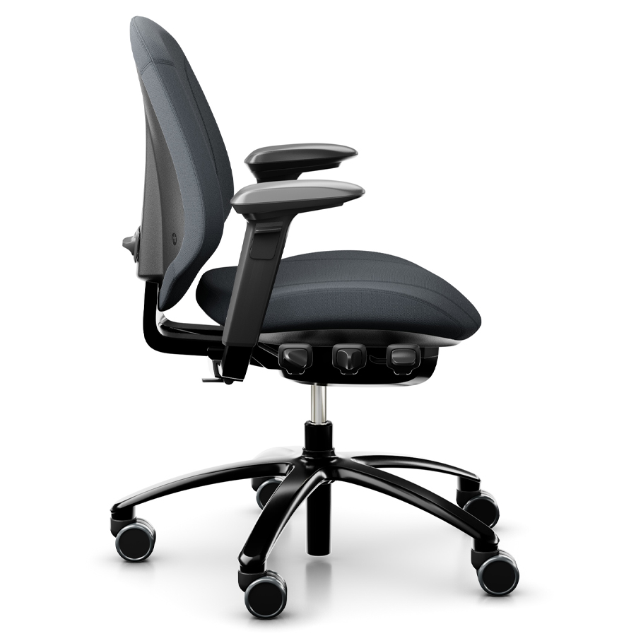 RH Mereo 200 mit halbhoher Rückenlehne - Gestell schwarz - mit Armlehnen