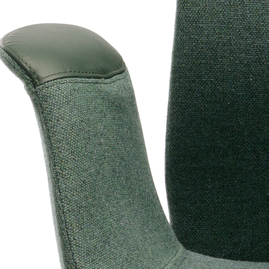 detail Armlehne Cura 68186 mit Auflage Leder grün