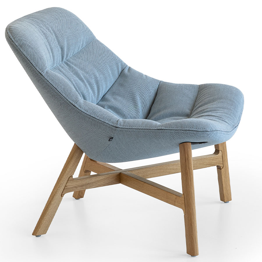 Noti Mishell Soft Holzgestell Eiche natur, Stoff Steelcut Trio 3 713