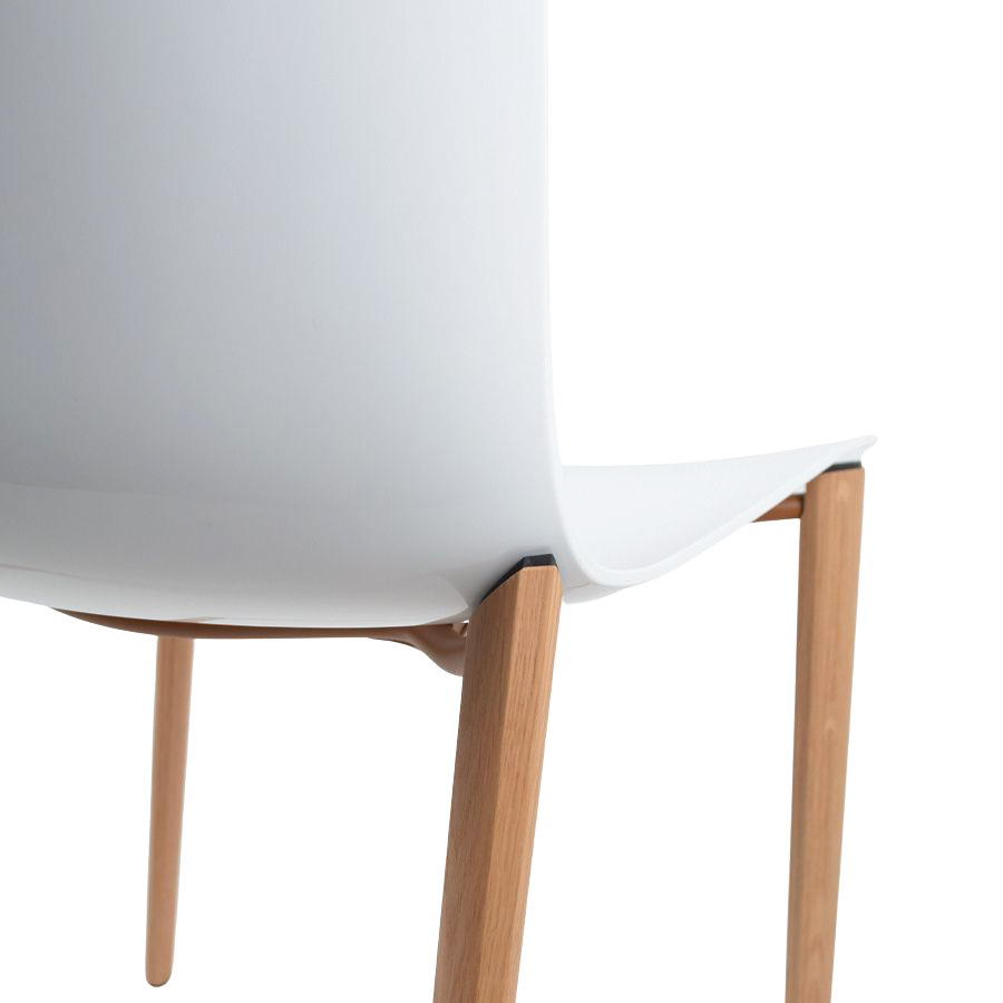 Arper Catifa 46 Schale einfarbig weiß - Gestell Eiche natur - Detail Rückseite