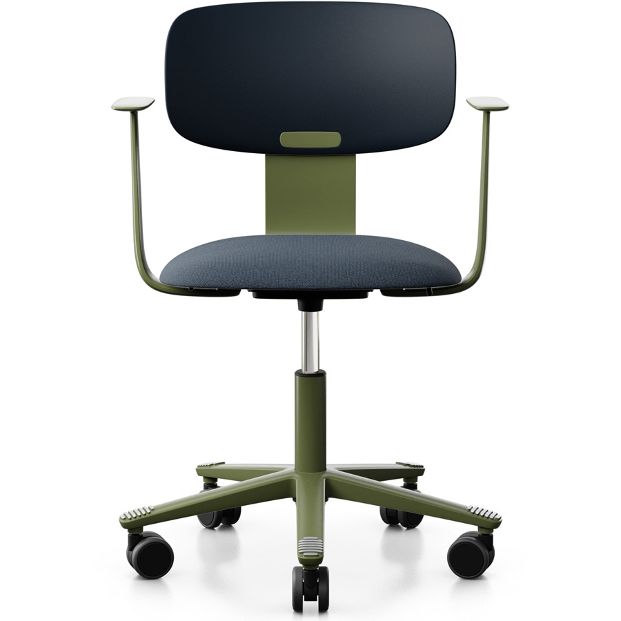 HAG Tion 2140 Bürostuhl Crowberry mit Armlehnen - Sitz Stoff Cura - Rückenschale Kunststoff - Frontansicht