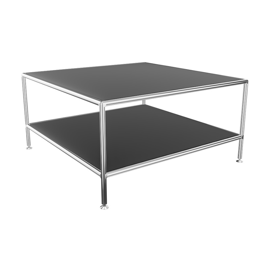 Bosse Couchtisch Chrom in Melamin Schwarz