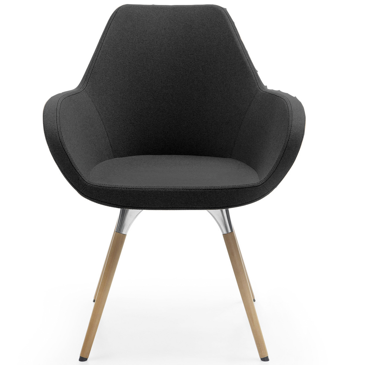 Profim FAN 10 HW mit Holzbeinen Stoff Synergy dunkelgrau