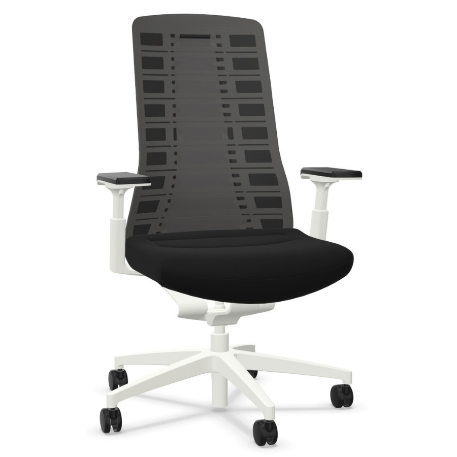 Interstuhl PUREis3 PU213 Bürostuhl weiß mit Netzrücken Farbe schwarz 3D-Armlehnen