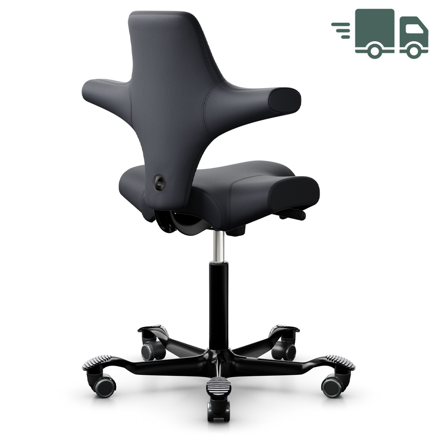 HAG CAPISCO 8106 Lederbezug Anthrazit Sattelsitz - Gestell schwarz