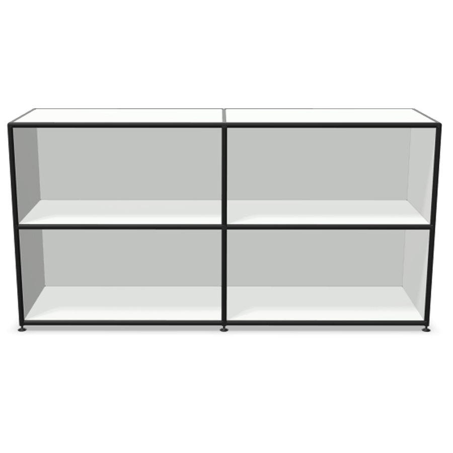 Bosse Regal Black Edition Höhe 2 OH Breite 160 cm in Melamin Weiß