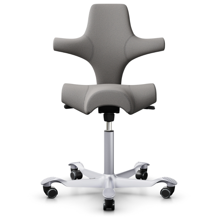 HAG Capisco 8106 Stoff Oceanic warmes grau OCI008, Gestell silber