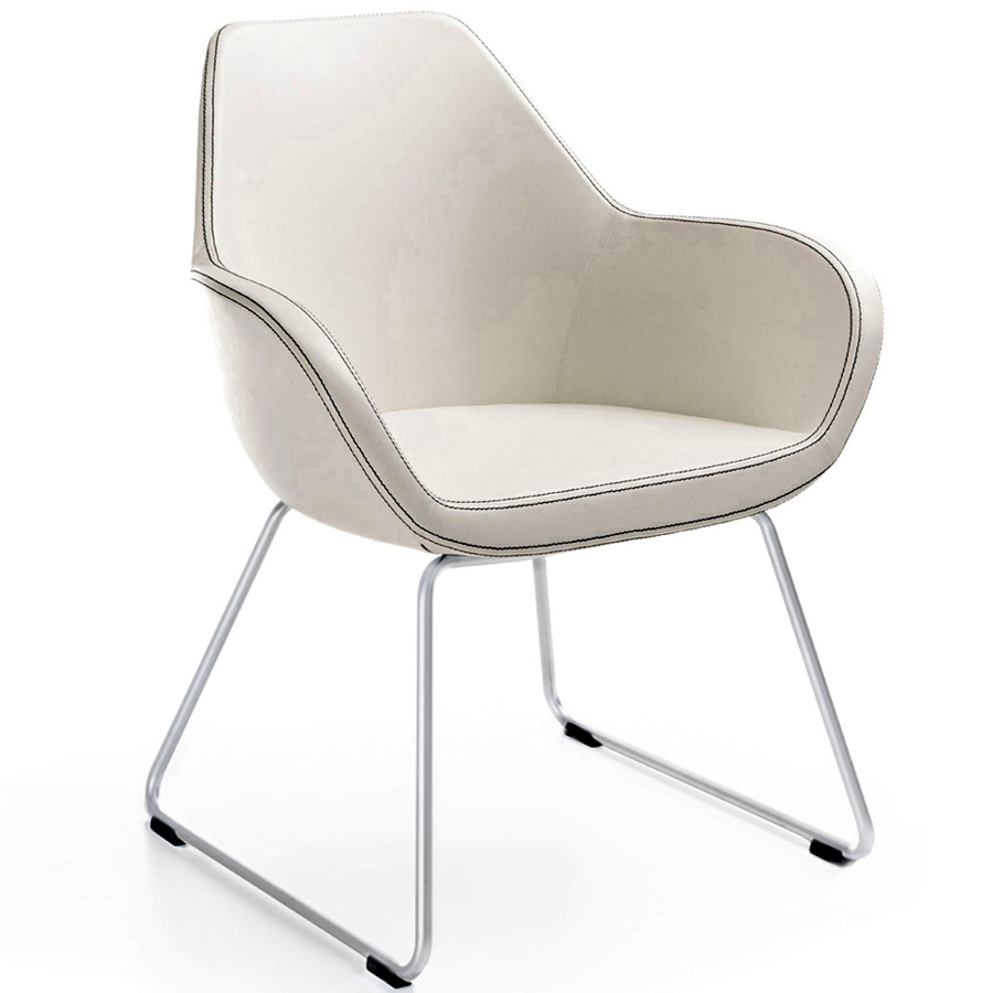 Profim Fan 10V mit Kufengestell Leder weiß