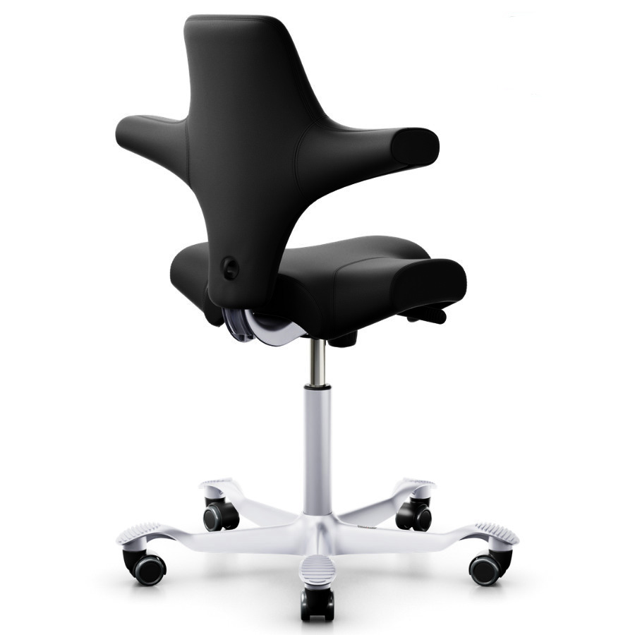 HAG Capisco 8106 Leder schwarz mit Gestell silbergrau