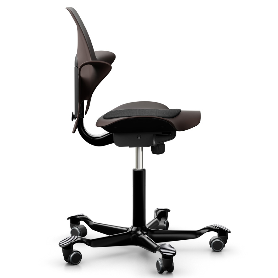 HAG CAPISCO PULS 8010 braun mit Stoff Cura schwarz - Gestell schwarz - Seitenansicht