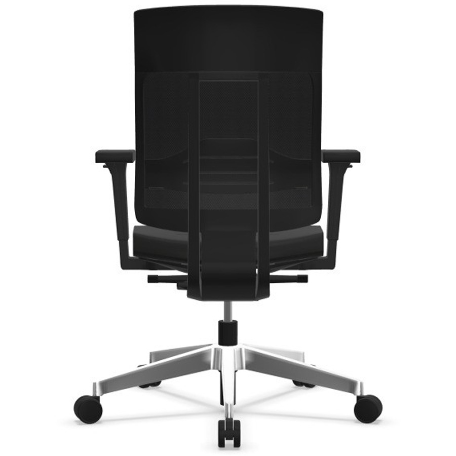 Profim Net 101 STL mit Netzrücken Runner und Polsterbezug Select in Schwarz - Fußkreuz Chrom - Rückseite