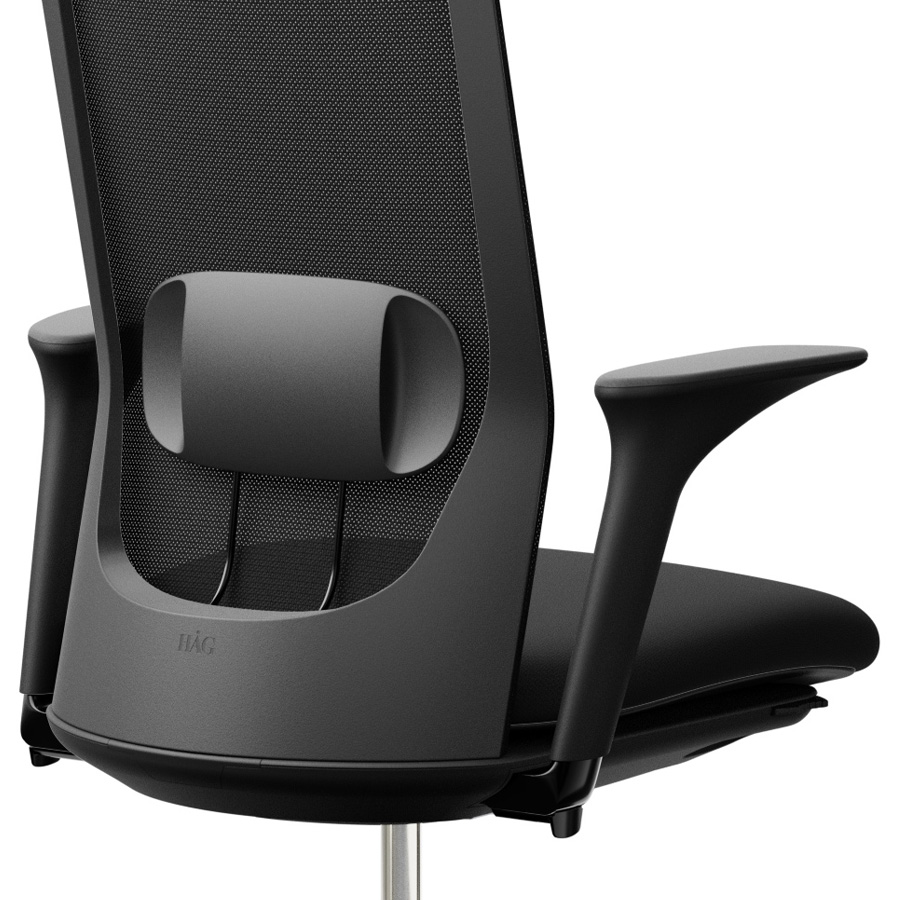 HAG Futu mesh | Bezug FutuKnit solid schwarz | Fußkreuz poliert