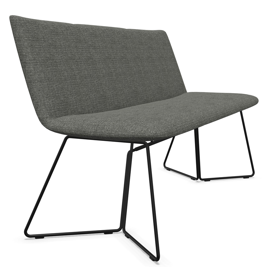 W. Schillig Chevalier Sitzbank mit Drahtrohrgestell matt schwarz - Seitenansicht