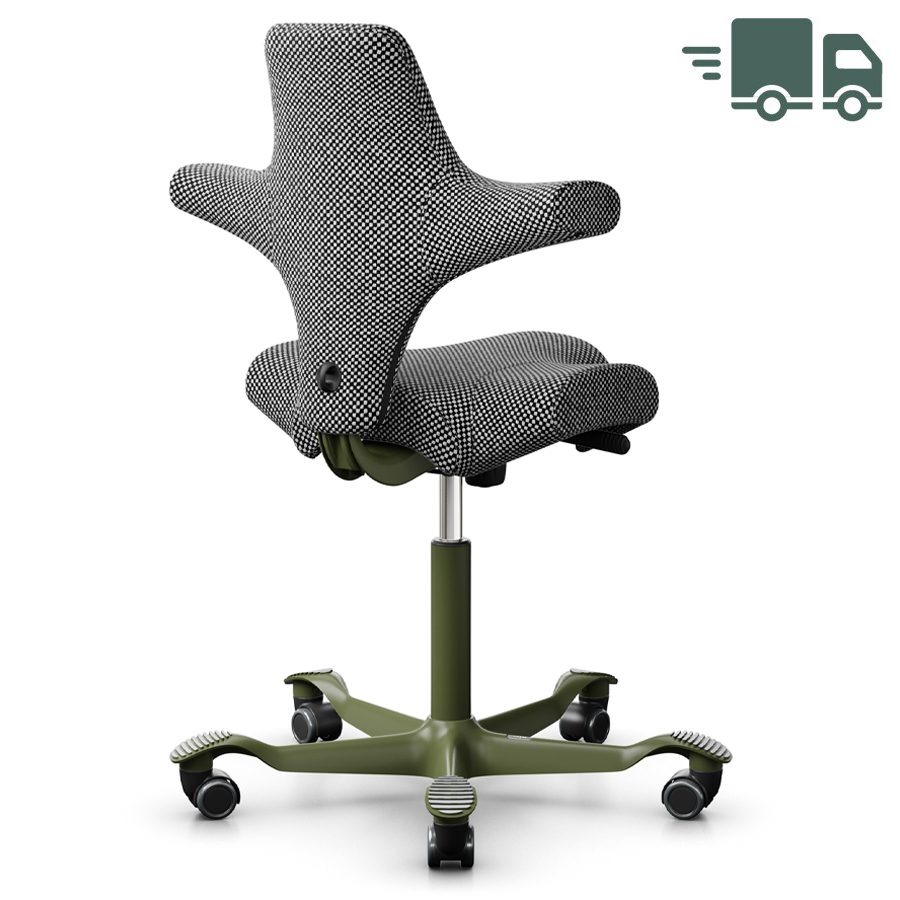 HAG Capisco 8106 mit Designstoff Sisu black and white | Gestell Moss Grey