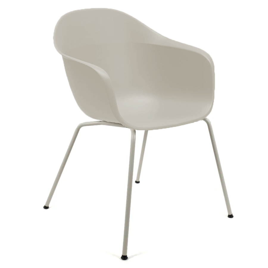 Kristalia Elephantino mit geschlossener Sitzschale in Elfenbein und Gestell in Elfenbein