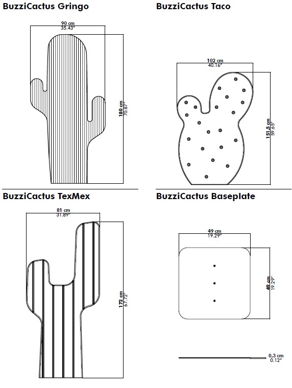 BuzziSpace-Cactus-Abmessungen