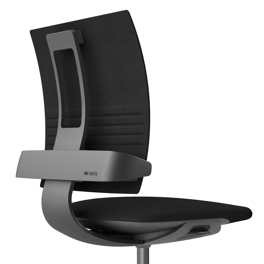 Aeris 3Dee Bürostuhl Mikrofaser schwarz Standard-Feder - Gestell schwarz - Nahaufnahme