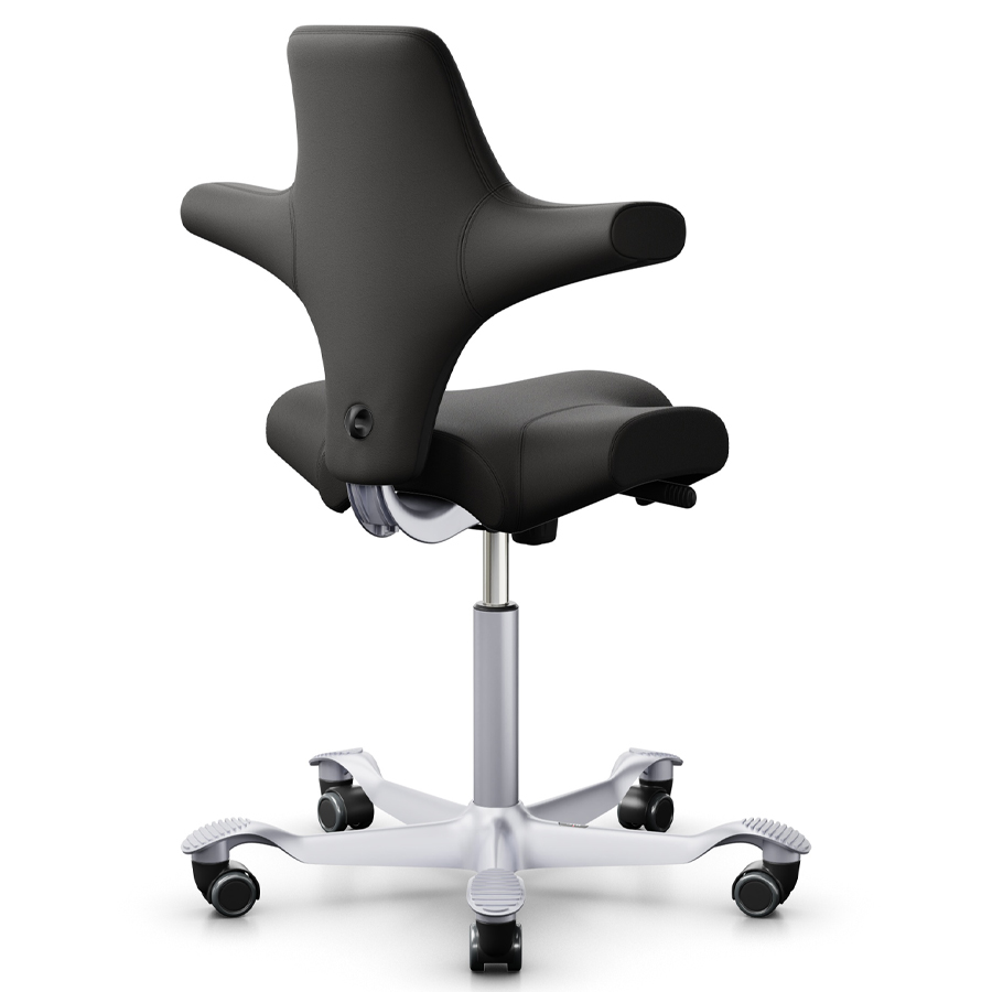 HAG Capisco 8106 Bezug Elmosoft schwarz - Gestell silber - 200mm Gasfeder