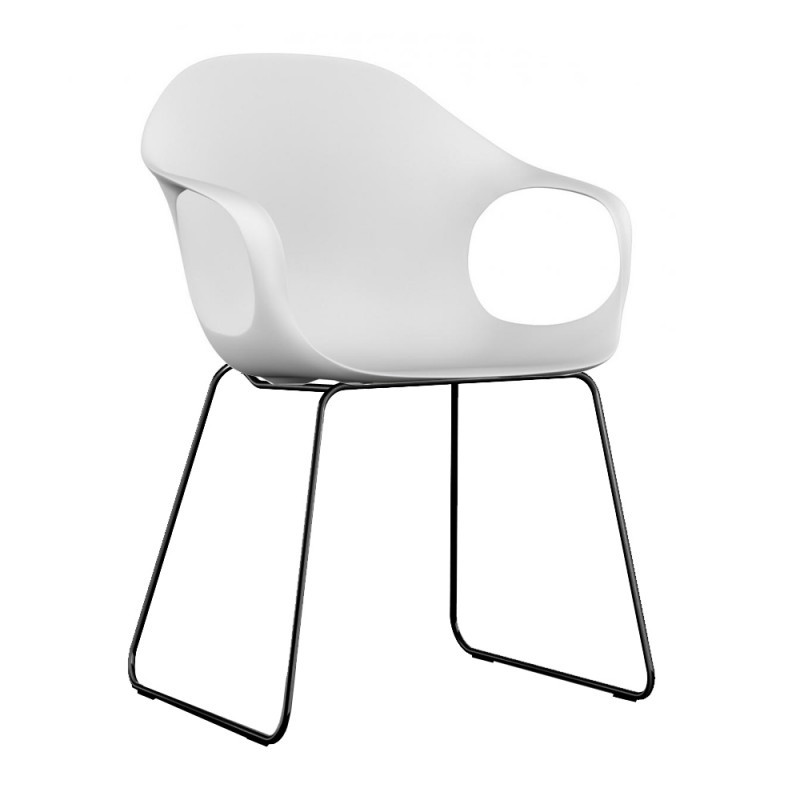 Kristalia Elephant Kufenstuhl weiß Gestell schwarz