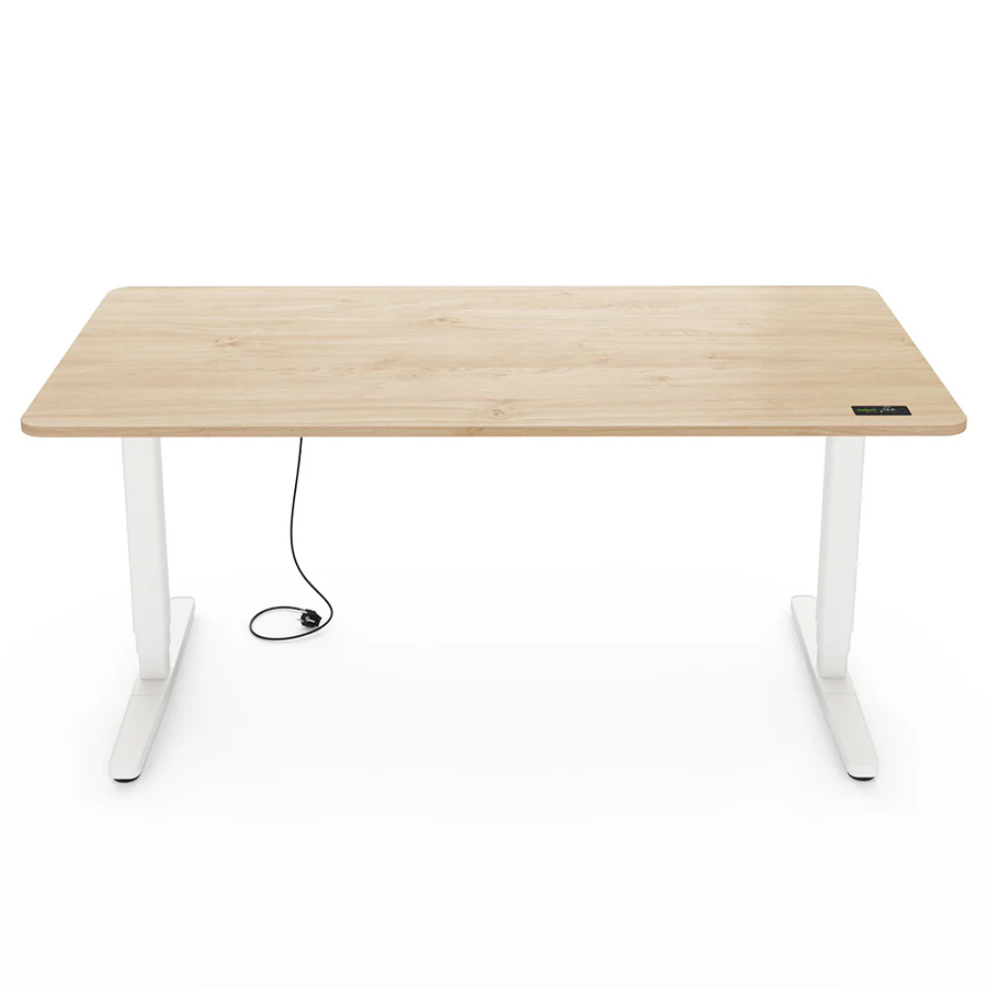 Yaasa Desk Pro Gestell weiß, Tischplatte Eiche natur