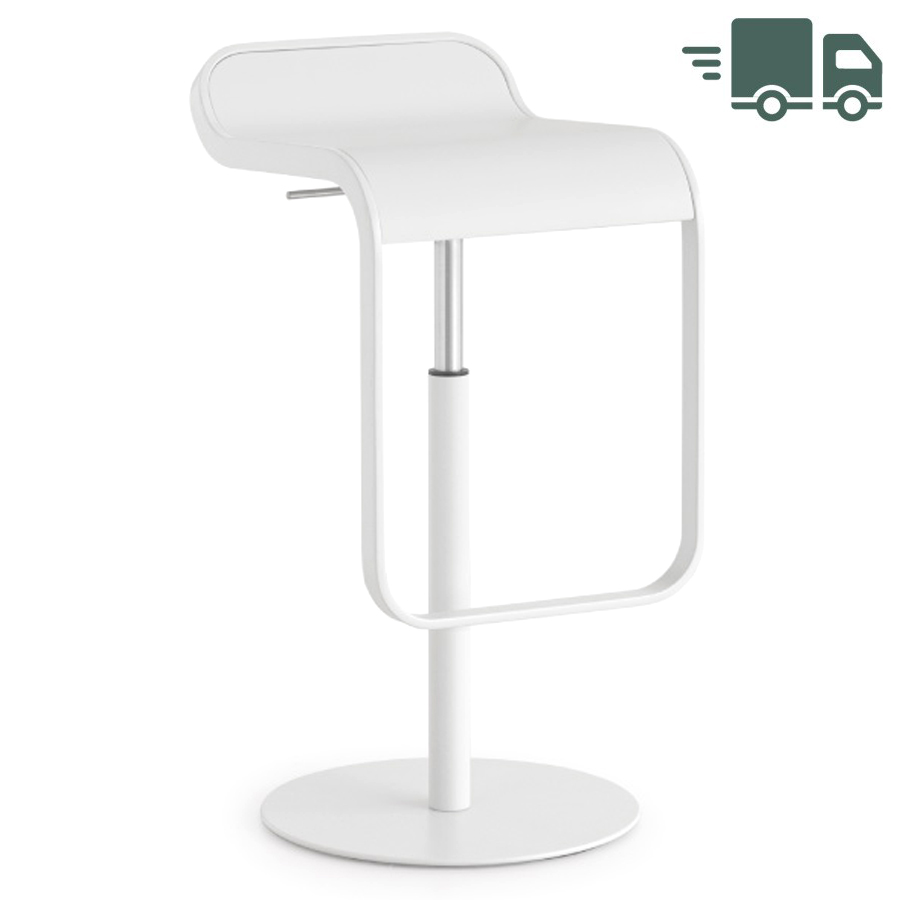 lapalma LEM Barhocker Sitzfläche Fenix weiß | Gestell weiß lackiert 55-67 cm