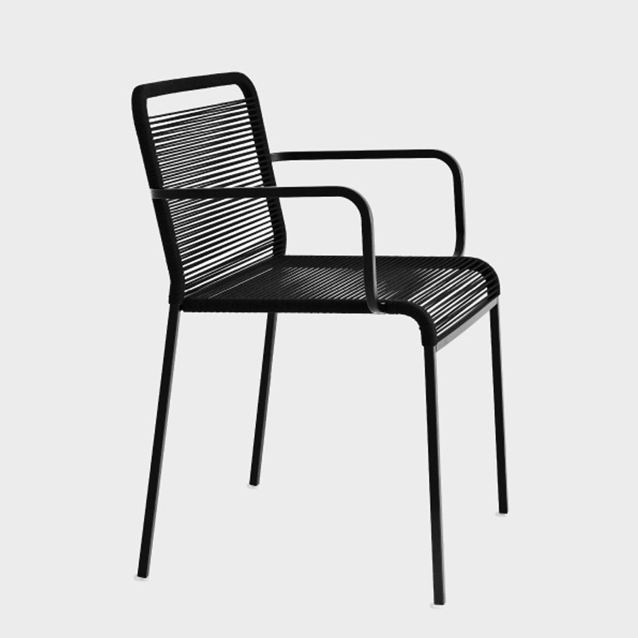 lapalma ARIA S43 Gartenstuhl | Sitfzfläche schwarz | Vierfuß-Gestell schwarz