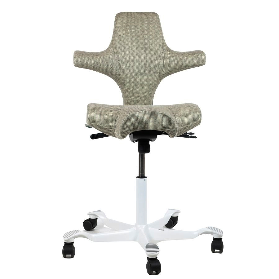 HAG CAPISCO 8106 Stoff Re-wool 0408 lindgrün - Gestell weiß - Frontansicht