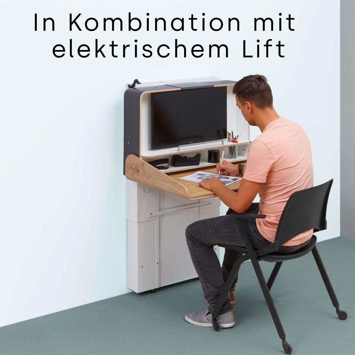 timkid Wandschreibtisch Nara mit elekt. Lift