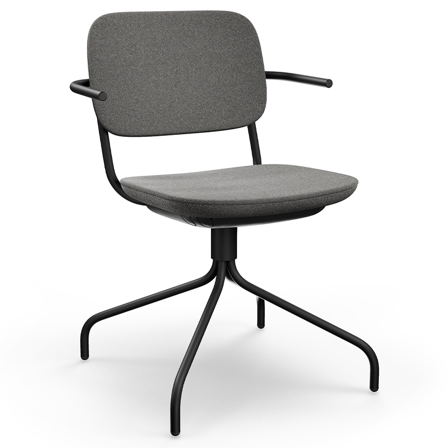 Profim Normo 500HS Konferenzstuhl Drehgestell schwarz, Stoff Remix 152, kurze Armlehnen