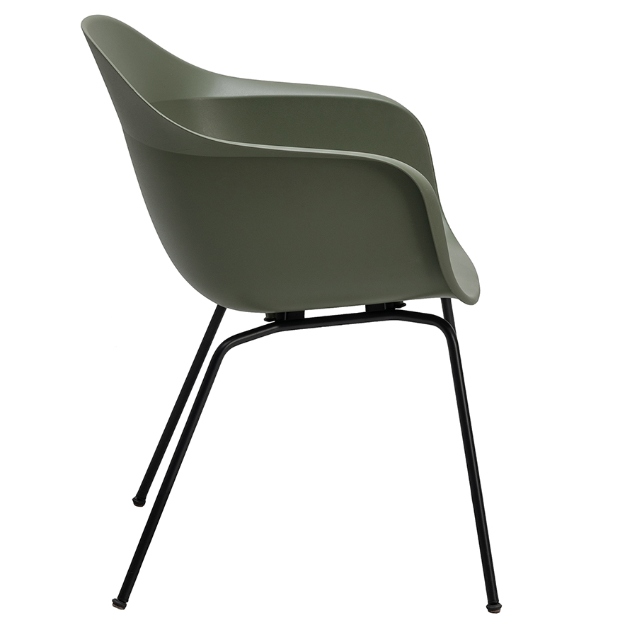 Kristalia Elephantino mit geschlossener Sitzschale in Agave und Gestell Graphite