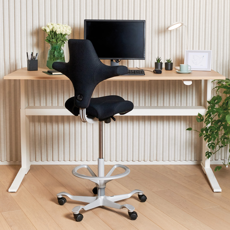 HAG CAPISCO 8106 Stehhilfe mit hoher 265 Gasfeder in Silber | Bezug schwarz | Beispielbild